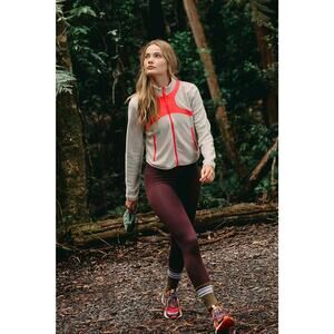 NWT Free People In The Zone Zip Up Fleece XS Beige Pink Lightweight Outerwear